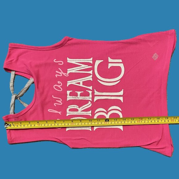 ZELOS WOMENS TANK TOP Small PINK Always Dream Big GRAPHIC  1152AT - Picture 8 of 9